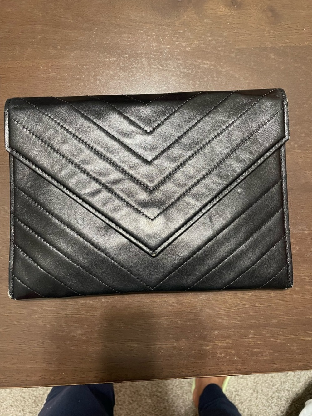 Yves Saint Laurent Vintage Black Envelope Clutch